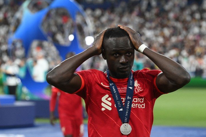 Mané après la défaite en finale de la Ligue des champions contre Madrid (AFP).