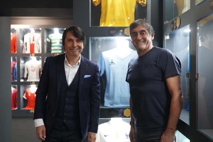 Ordas, président de Legends, avec Francescoli.