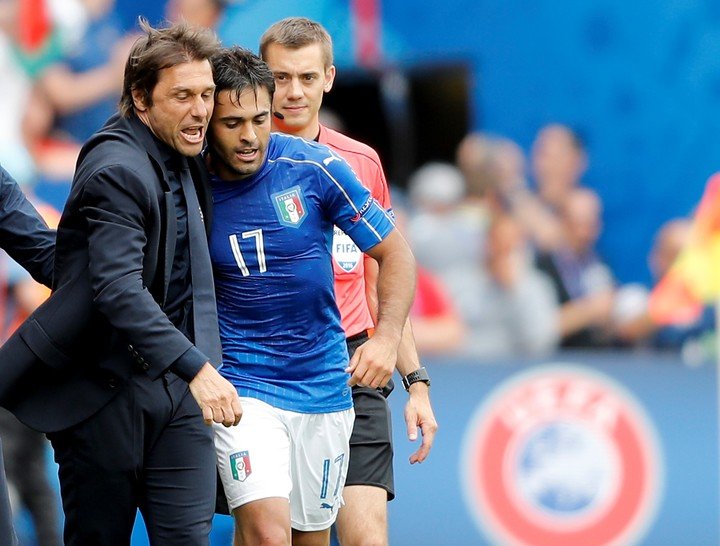 Antonio a dirigé l'Italie de 2014 à 2016, il est parti après avoir atteint les quarts de finale de l'Euro 2016 (AP).