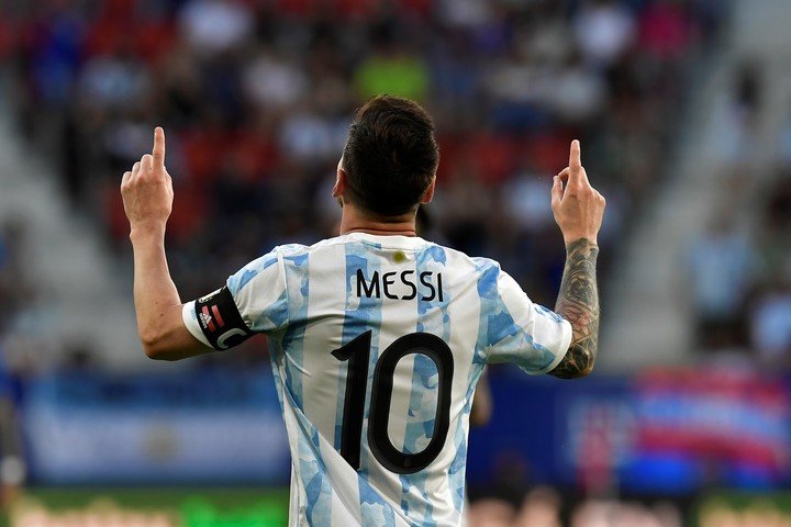Messi, capitaine de l'Argentine.