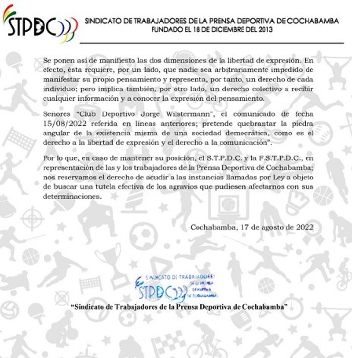 Le communiqué du STPDC.