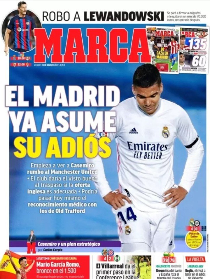 La couverture de Marca ce vendredi.