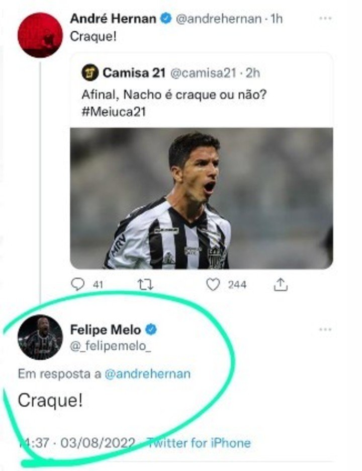 L'opinion de Felipe Melo sur Nacho.