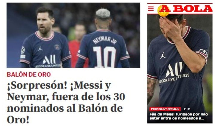 Mundodeportivo et A Bola, surpris par l'absence de Leo.