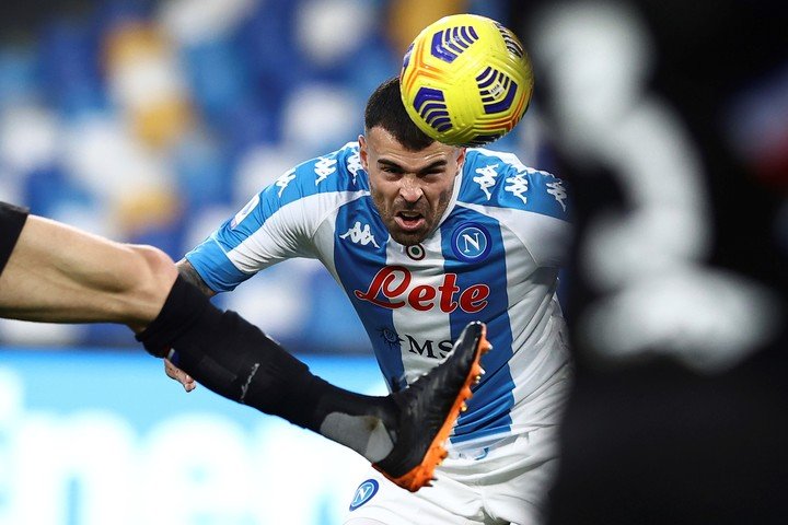 Petagna a marqué le deuxième but de Naples (Alessandro Garofalo/LaPresse via AP).