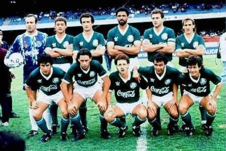 Dorival Junior (3e ci-dessus, de gauche à droite), à Palmeiras.