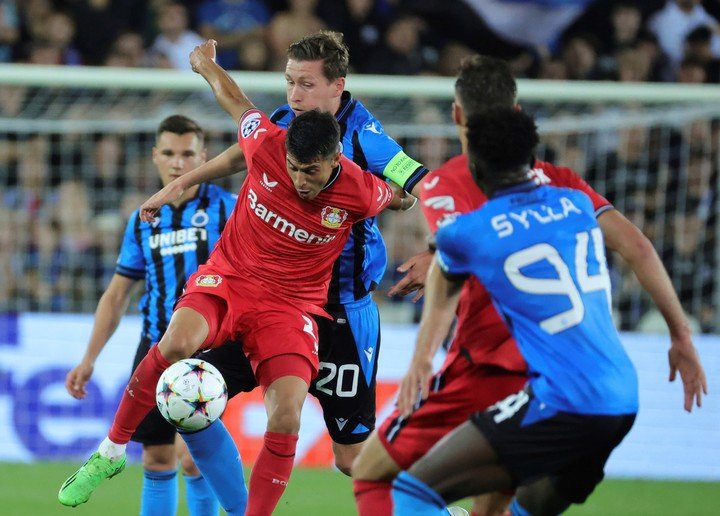 Palacios est entré en jeu lors de la victoire 0-1 contre Bruges (AP Photo/Olivier Matthys).