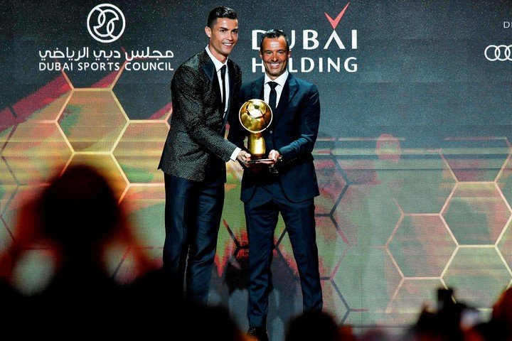 Jorge Mendes avec Cristiano Ronaldo à Dubaï (Photo : AFP).