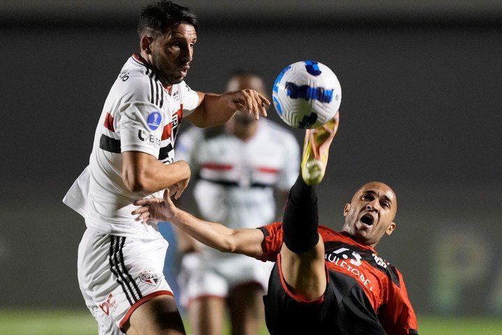 Jonathan Calleri lors de la demi-finale de la Copa Sudamericana 2022 (Photo : AP).