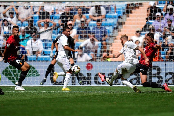 Federico Valverde a égalisé le match pour le Real Madrid contre Mallorca (Photo : AP).