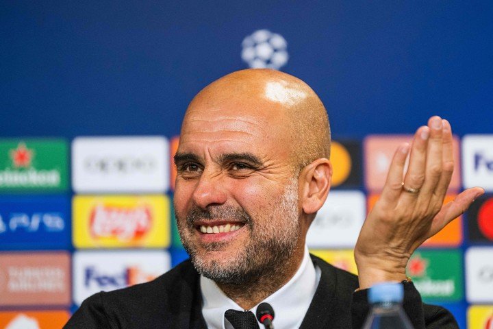 Guardiola en conférence (AFP).