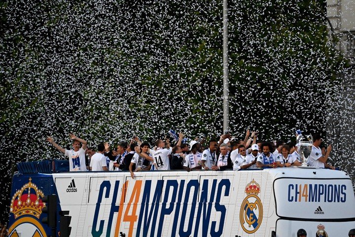 Le Real Madrid a connu une saison spectaculaire, remportant trois titres (Photo : GABRIEL BOUYS / AFP)