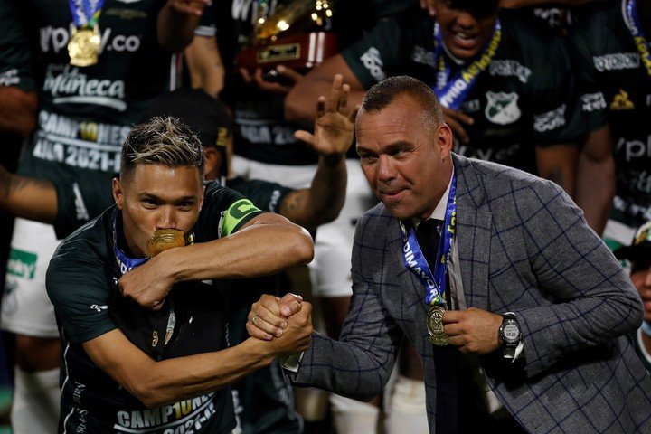 Il est devenu champion avec le Deportivo Cali en décembre 2021. (EFE/Ernesto Guzmán)