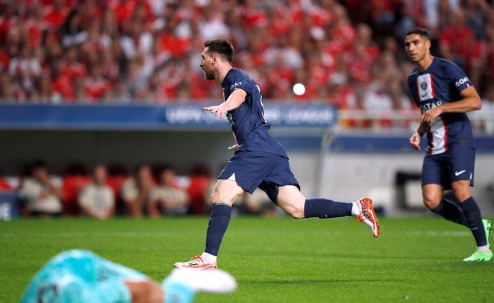 Messi célèbre son but. REUTERS/Pedro Nunes